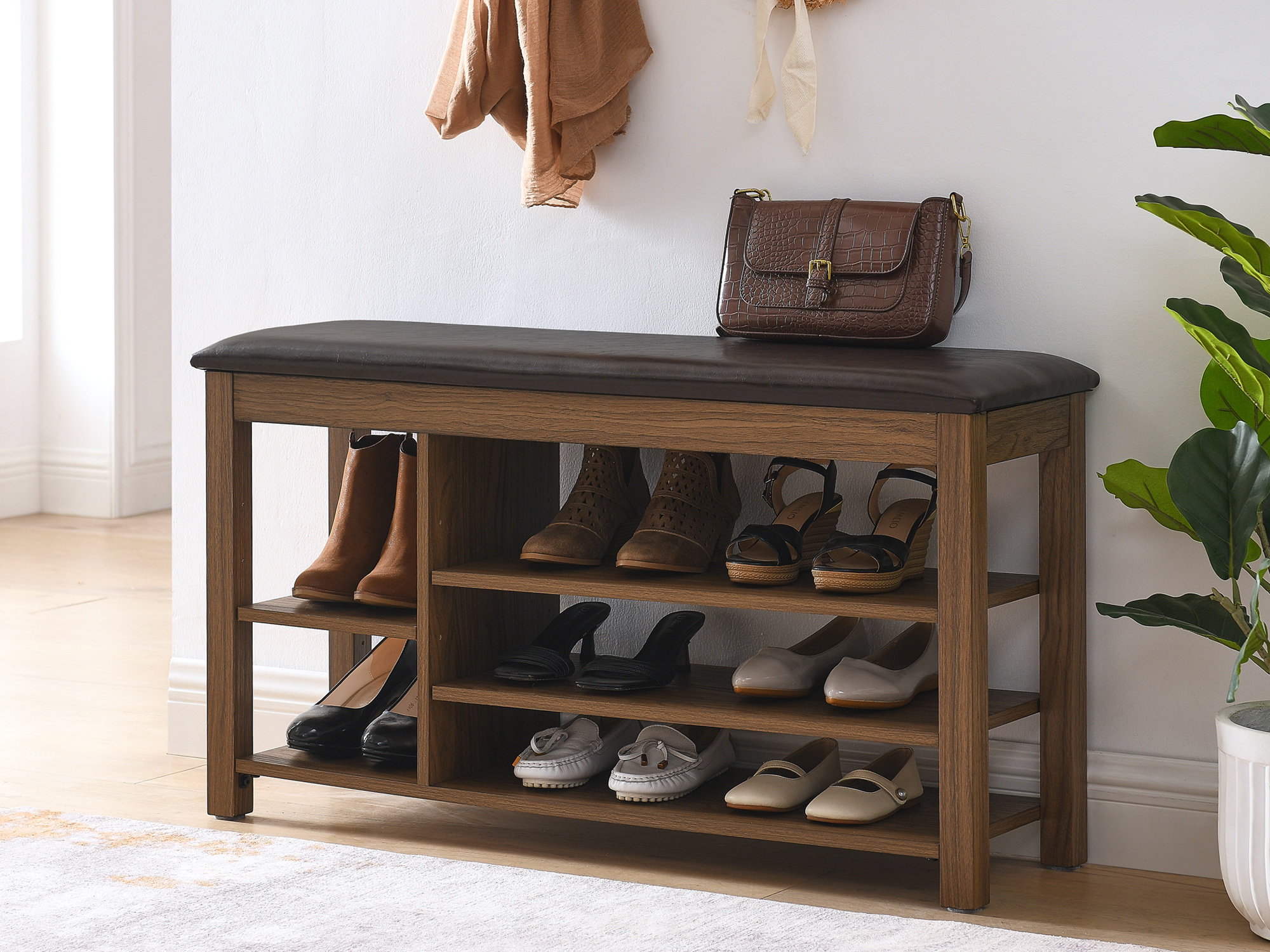 Latitude Run® 8 Pair Shoes Storage Bench | Wayfair